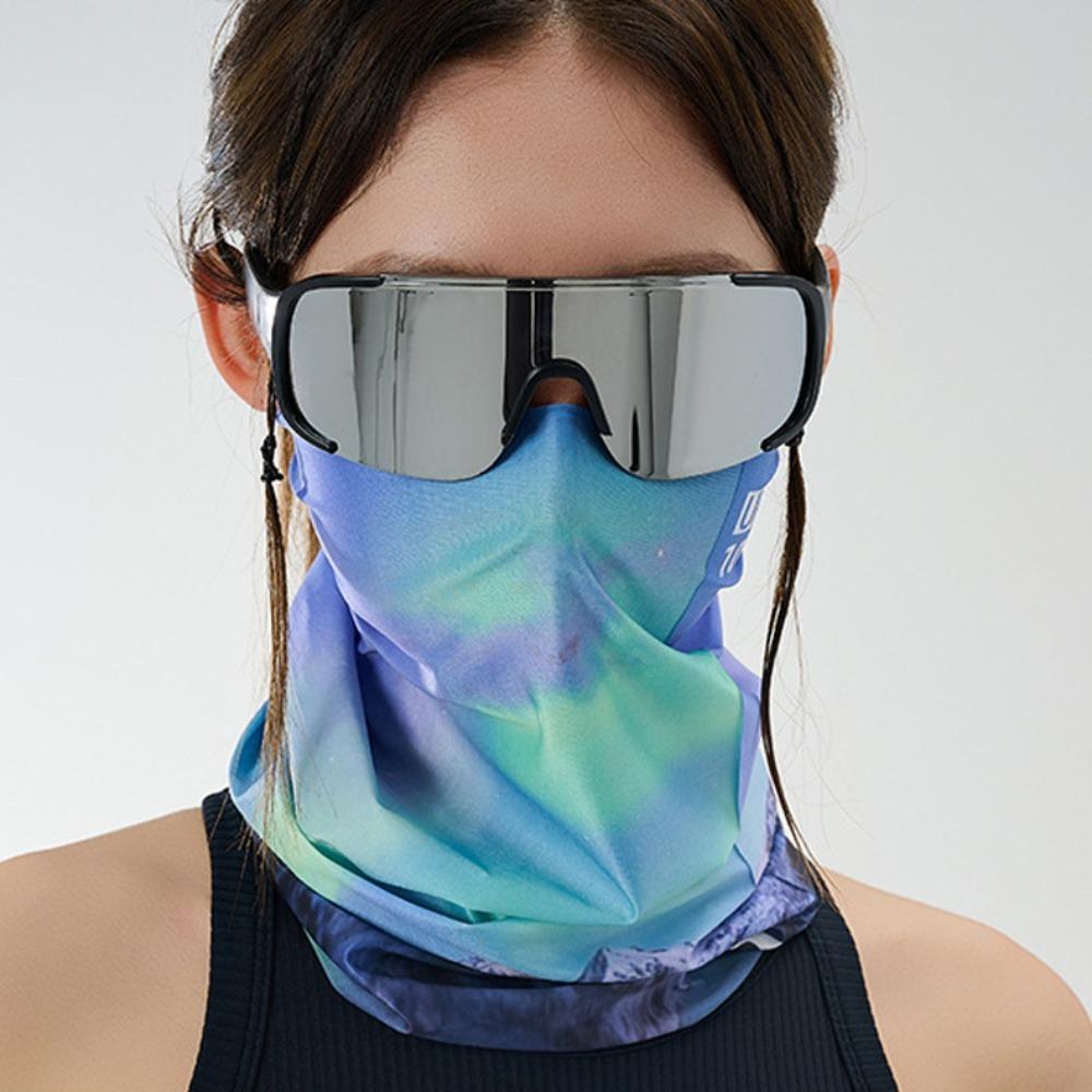 Ice Silk Sunscreen Face Mask Natural Scene Sun Protection Face Cover Riding Mask  Gardening