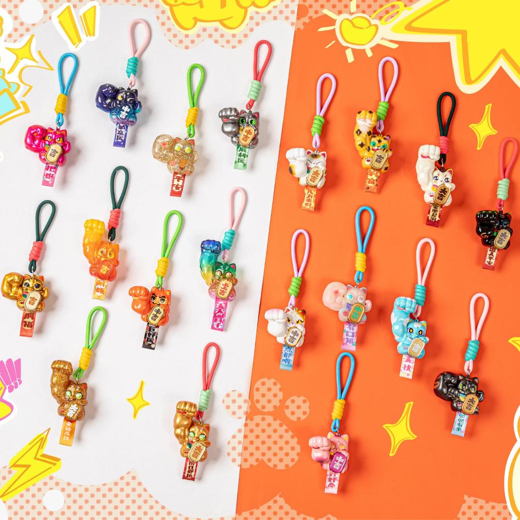 TOP TOY Serie Schlüsselanhänger Weichvinyl Anhänger Guter Kunststoff Premium Blind Weich Original Geburtstagsgeschenk Maneki-neko [1 Stück] Figur, Amulett-Stil Spielzeug,