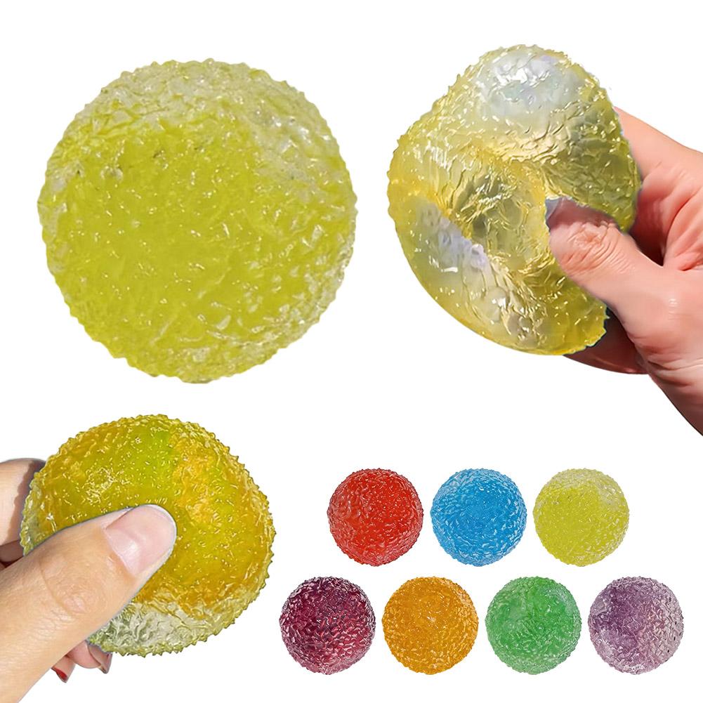 Mochi Simulated Transparent Ice Ball Maltose Squishy Fidget Toy Slow Rebound Blue Anti-Stress Anxiety Relief Sensory Toy