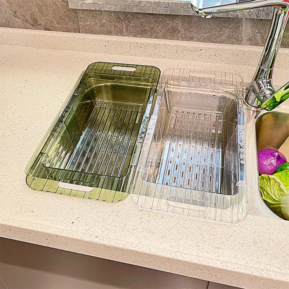 Flexible Vegetable Washing Basin Telescopic Retractable Drainage Rack Kitchen Drainage Basket  Sink