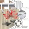 1Pc Lotus Pattern Shower Curtain, Machine Washable Polyester, With Hooks, Suitable For Bathroom Decoration.