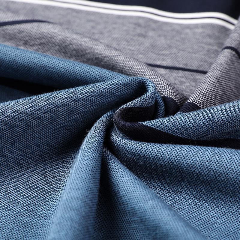 Autumn New Men's Long-Sleeved Polo Shirt Fashion Casual Striped Middle-Aged Men's Clothing Bottoming Shirt T-shirt