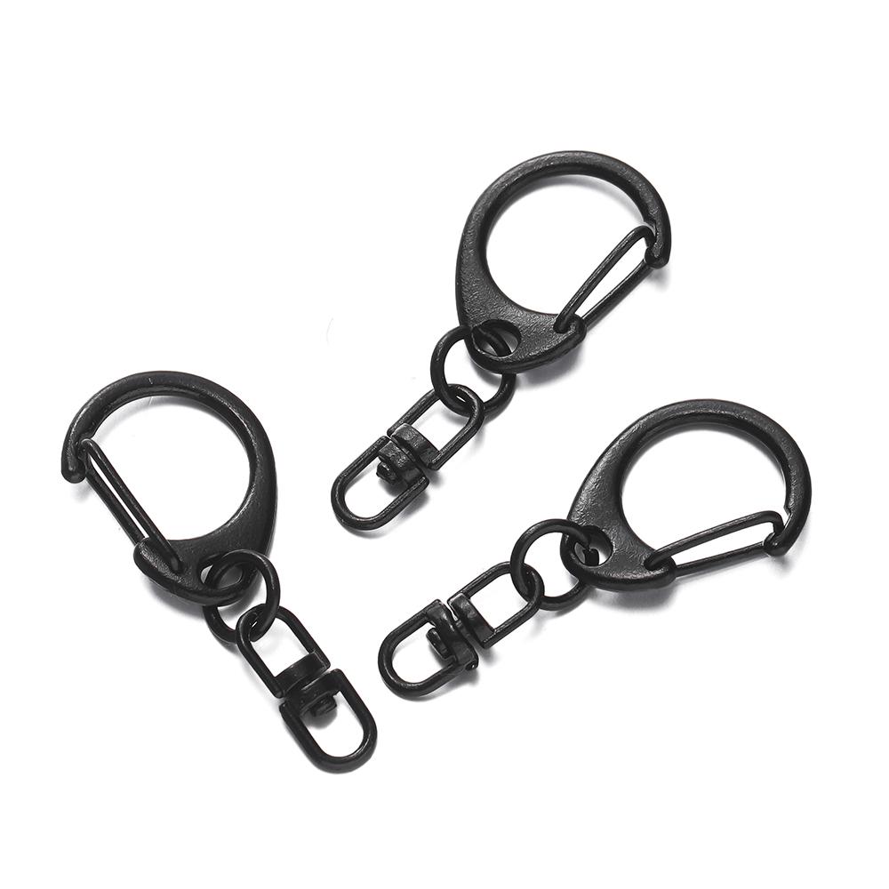 5pcs Alloy Colorful D-shaped Hooks With Rotatable Eight-character Buckle for DIY Keychains Crafts Bag Charms Key Ring Findings