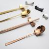 Spoon Chopstick Rest Stainless Steel Creative Ingot Shape Spoon Chopstick Holder Rustproof Tableware Stand for Home Restaurant Hotel Use