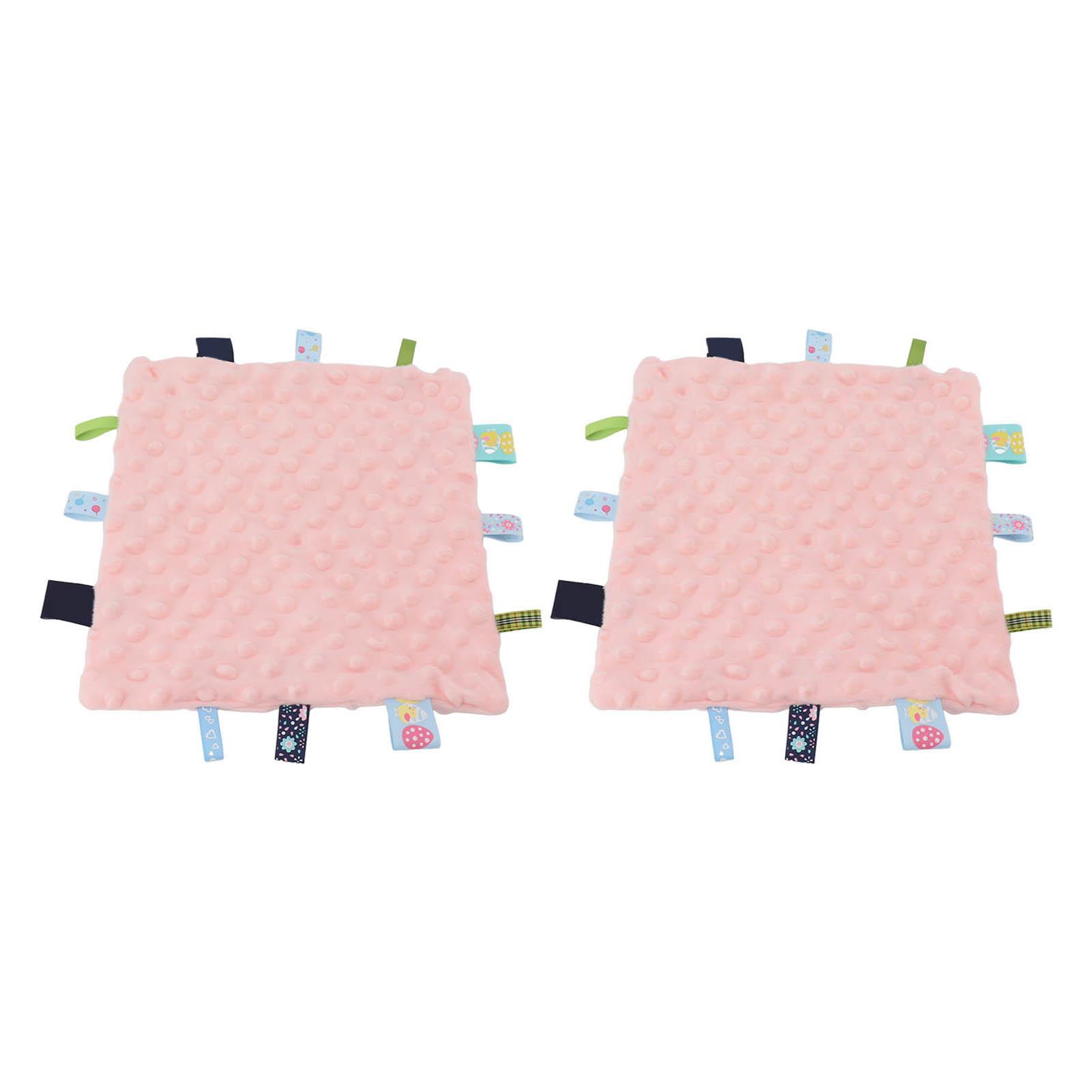 2pcs Infant Security Blanket Pure Cotton 3D Particles Sensory Development Baby Comfort Blanket with Colorful