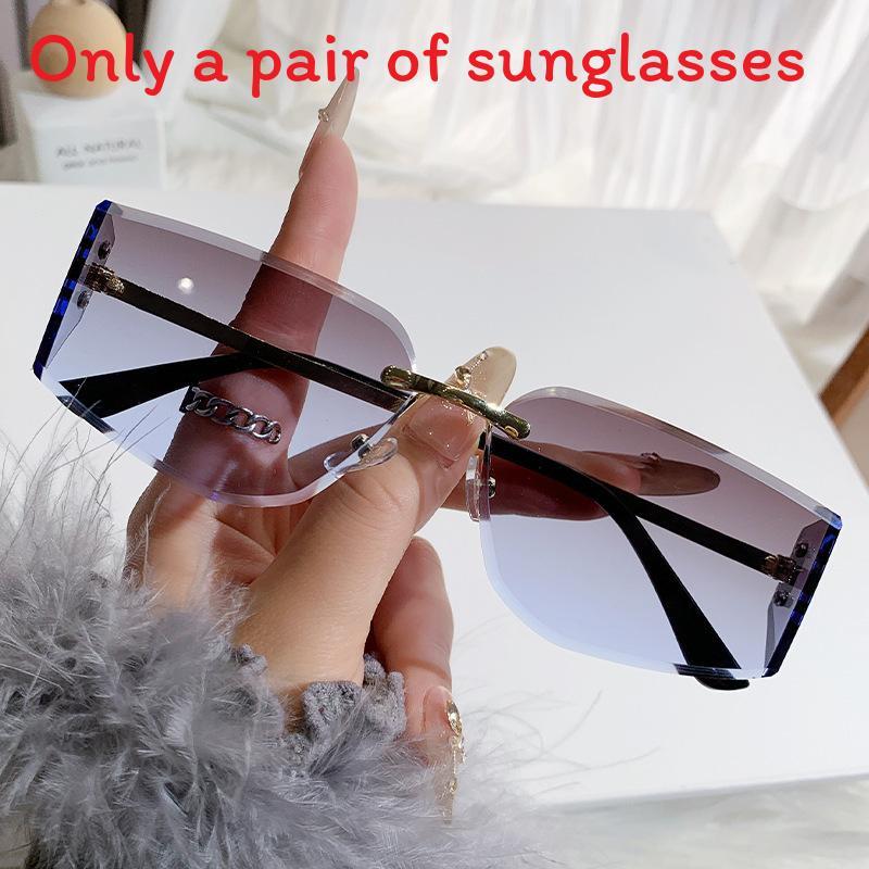 Unisex Frameless Curved Sunglasses With Uv400 Protection For Travel And Outdoor Activities
