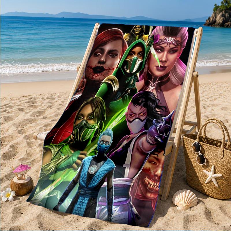 Dark Warrior's Mortal Kombat Beach Towel, Quick-drying, Easy to Care for, Suitable for Both Fitness and Beach Vacations,Sports Essential