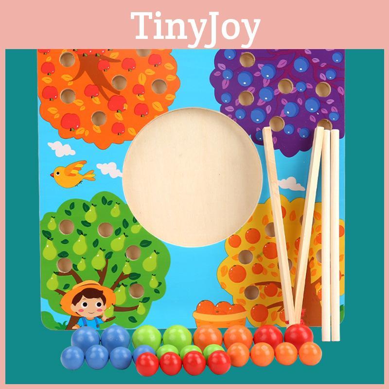 Wooden Matching Color Bead Game Children Hand Eye Coordination Educational Toy