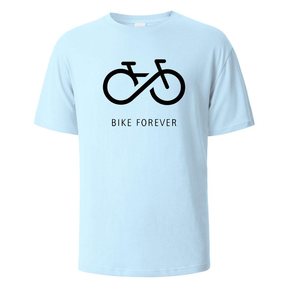 Bike Forever Funny Streetwear Basic TShirt For Men Fashion Casual 100 Cotton Clothing Crewneck Breathable Tshirt Hip Hop Tees