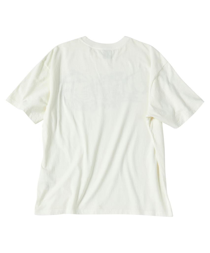 TRAVEL Calligraphy Pigment Short Sleeve T-Shirt Cream