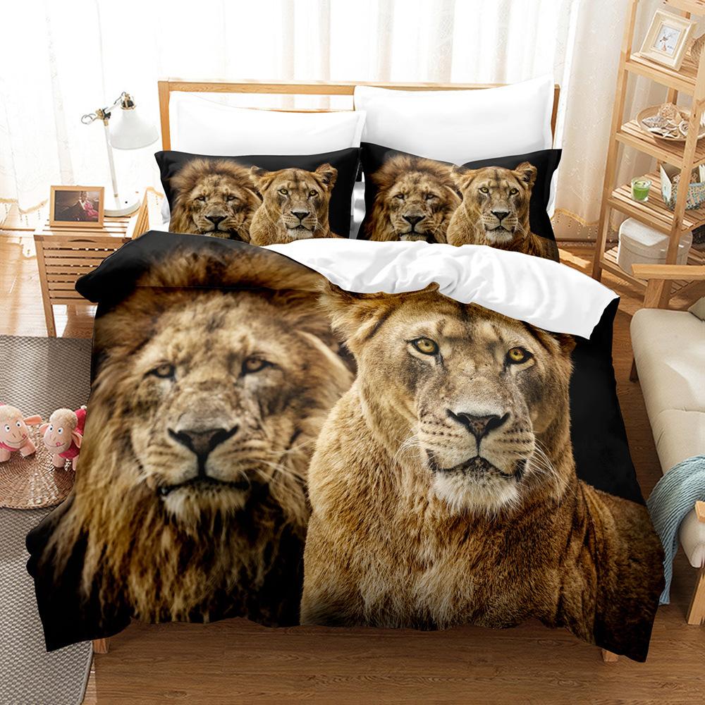 Lion Pattern 3D Three-Piece Set, Digital Printing Three-Piece Set