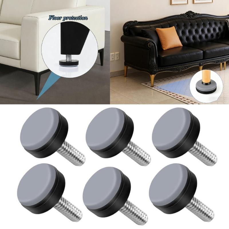 20Pcs Table Chair Foot Round Sliders Legs Pads with M6 Thread for Chairs Tables Sofas Protect Floors Reduce Noise