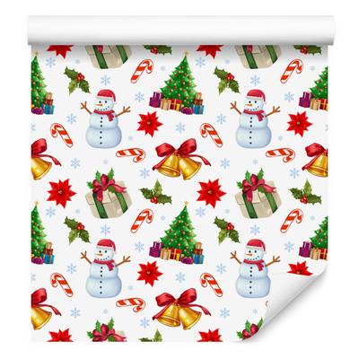 Christmas Wallpaper White, Cream Interior for Living Room and Bedroom 50x1000