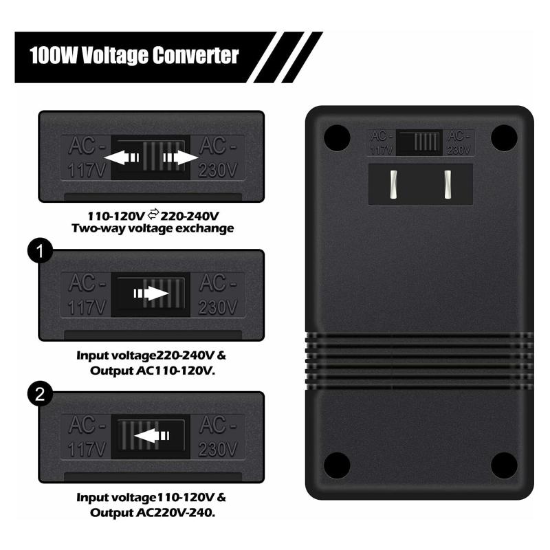 100w Dual Voltage Transformer Light-weight High Temperature Resistant Ac 110v/120v To 220v/240v