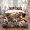 3pcs Flower Crowned Fawn Quilt Cover Set (1 Quilt Cover + 2 Pillowcases Without Pillow Core)