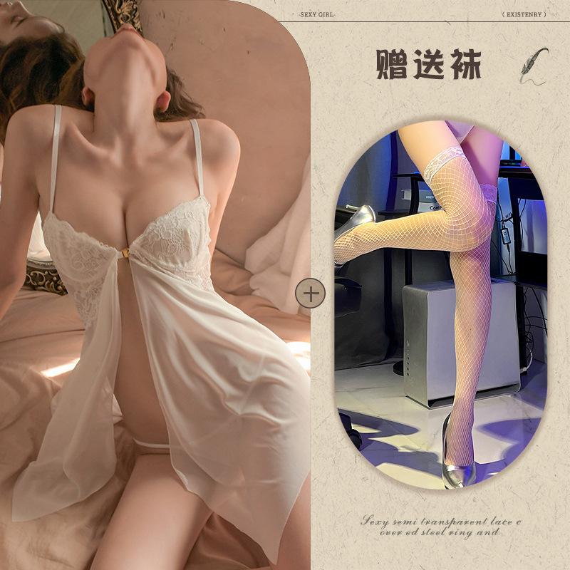 Fun Underwear Suspender Lace Temptation Sexy Steel Tray Gathering Temptation European and American Suit