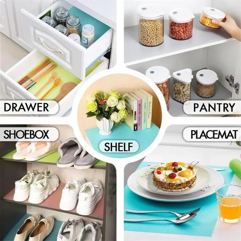 Trimmable Cabinet Mat Refrigerator Dining Table Mat Cabinet Mat Moisture-proof Mat Easy To Clean 4pcs Drawer Mat Paper Kitchen