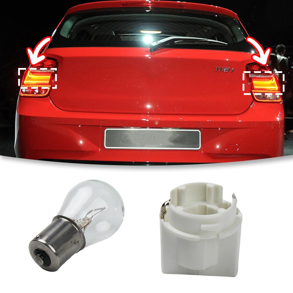Car Rear Brake Light Bulb Holder Socket With P21W Bulb For BMW E32 E38 E61 E71 E72 525i 530i 735i 750iL X6 Tail Light Holder