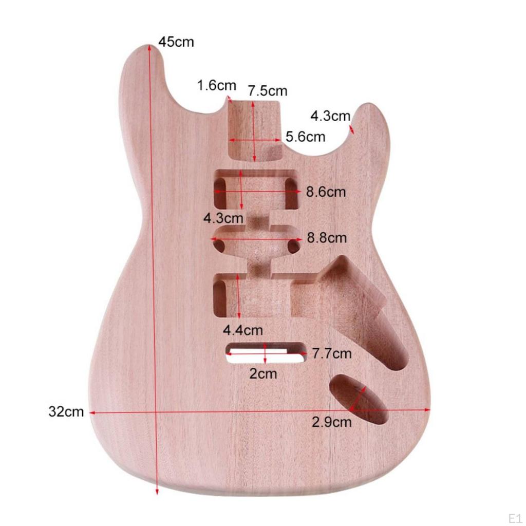 Electric Guitar Body Blank African Hardwood Sanded for Luthiers
