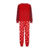 Family Matching Christmas Print Pajama Set with Long Sleeve Neck Top and Pants for Parent and Child