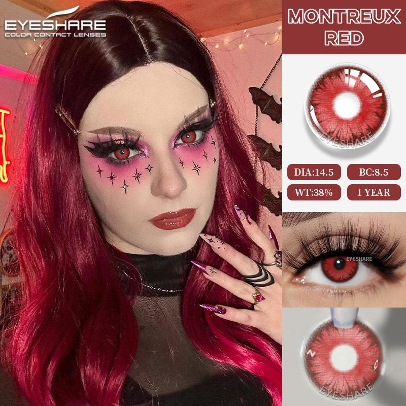 Eyeshare Anime Cosplay Color Contact Lenses For Eyes Red Eye Lenses Halloween Beautiful Pupils Crazy Blue Pink Cosmetic Makeup Contact Lens