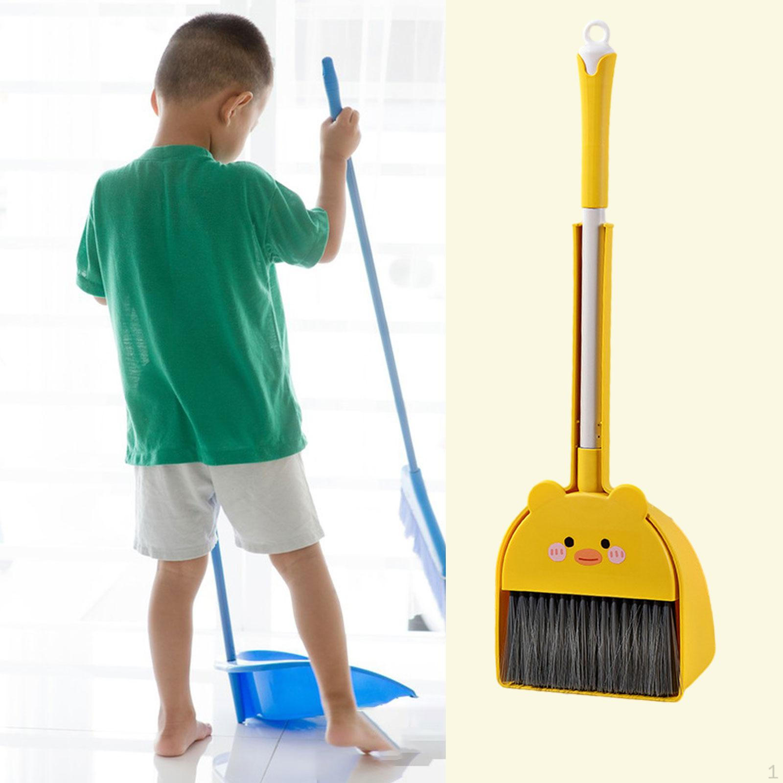 

Children Cleaning Broom Dustpan Set, Kids Funny Housekeeping Play Set Toys Duck