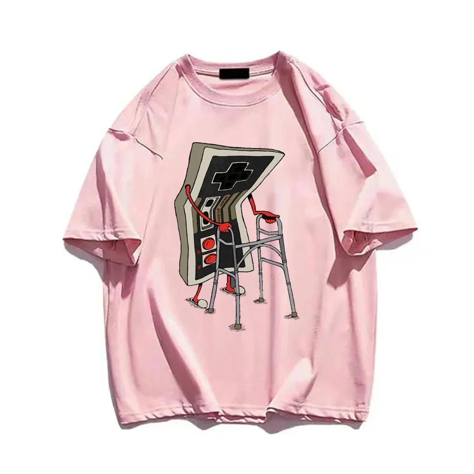 Old School Video Game T Shirt 80s Retro Designer Graphic T-Shirts Streetwear 1Cotton Vintage Tees Oversize Streetwear