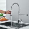 Chrome Spring Pull Down Kitchen Faucets Stream Spray Head Hot Cold Water Tap Stainless Steel Rotation Kitchen Mixer Tap Crane