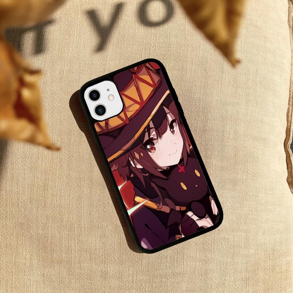 Megumin Anime K-KonoSubaS Phone Case Silicone PC+TPU For For IPhone 11 12 13 14 15 16 Plus Pro Max Cover