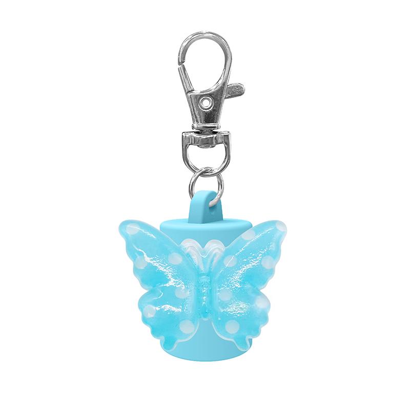 

Cute Butterfly Keychain Hand Sanitizer Holder - Portable Travel Keychain Cap for Lipgloss and Balm синій