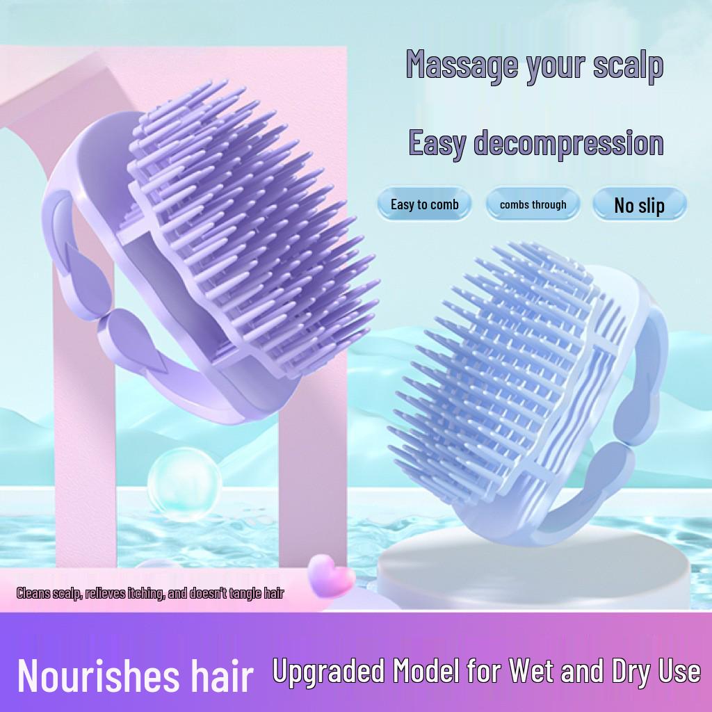 Silicone Scalp Massage Shampoo Brush for Dry & Wet Use