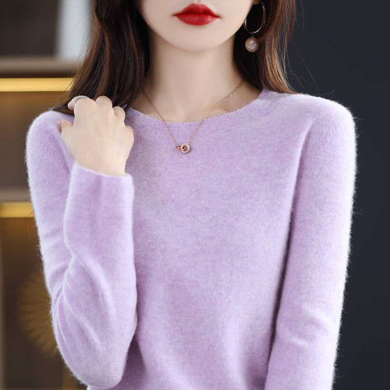 

Женский кашемировый свитер Qinghe cashmere 30% кашемир 70% шерсть Женский осенне-зимний кашемировый свитер мягкий и теплый XXL фиолетовый