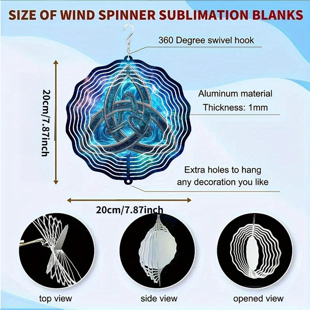 1pc A Stunning Celtic Knot Printed Metal 3D Rotating Wind Chime Featuring a 360° Infinite Rotation Hook for Outdoor Garden Decor