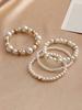 Women Elegant Faux Pearl Beaded Bracelets Combination Fashion Party Accessories