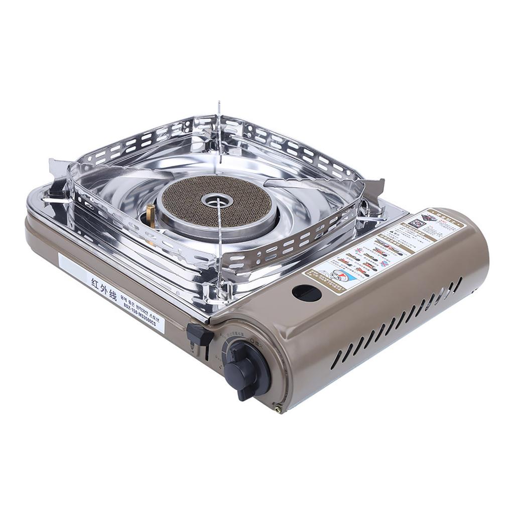 MS3500CS Kempingowa Butanowa Przenośna Kuchenka Gazowa Outdoor Wiatroodporna Przenośna Kuchenka Grillowa(Kawa Srebrna )