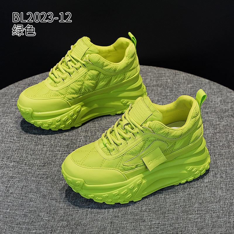 

Platform dad shoes spring and autumn new green Forrest Gump shoes breathable silver casual shoes 34 зелёный