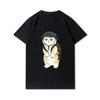 Plus Size Cats Shark Printed Women T Shirts Round Neck Cotton Tops Summer Animal 90S Casual Oversize Black Tees