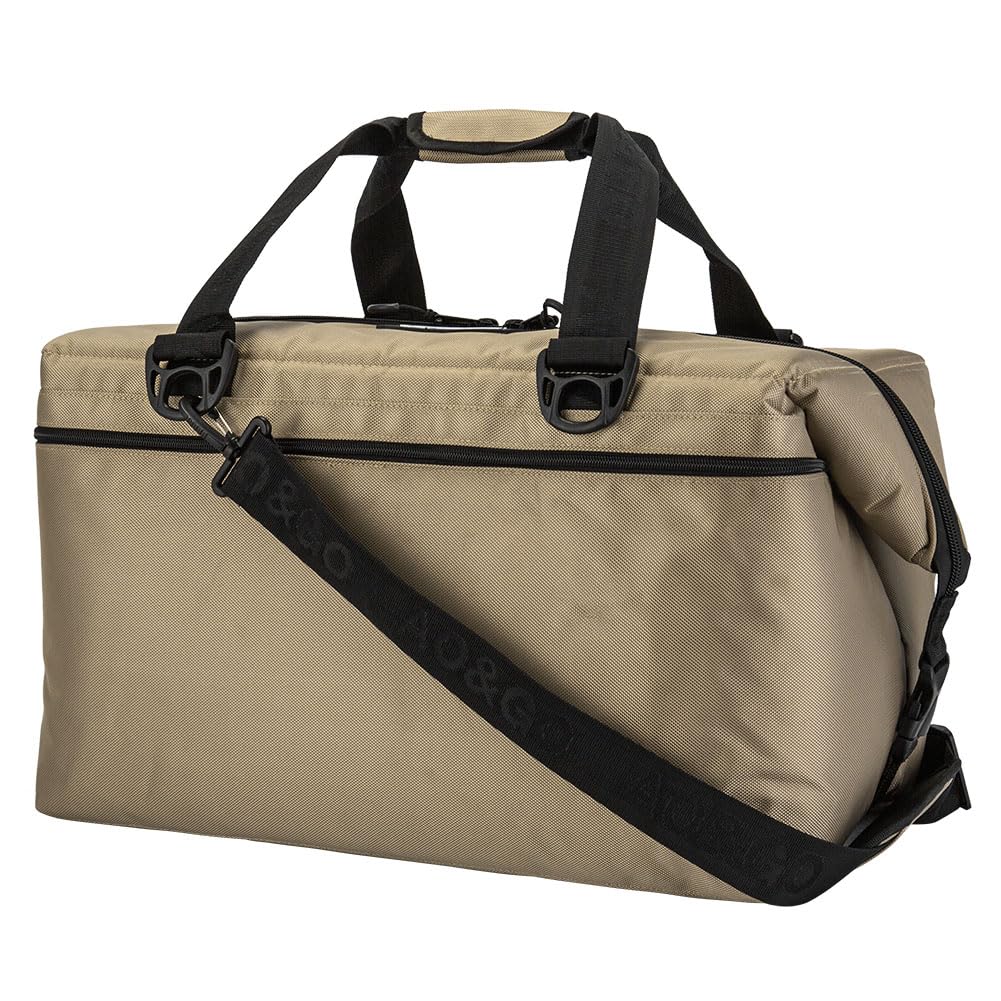 AO Coolers Ballistic Soft Cooler Large Perfect for Outdoor 48-Pack Bags, AOBA48TN, Tan. Capacity, Use. [Used]