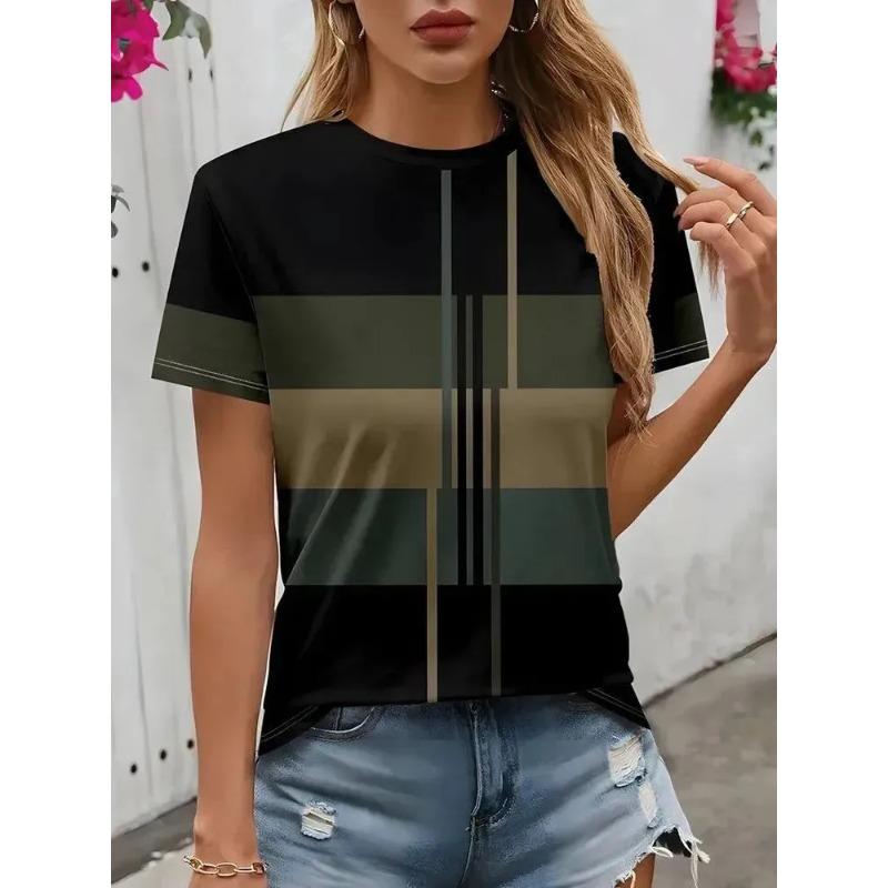 3D Printed Summer Women's T-Shirt Fashion Breathable Versatile Trend