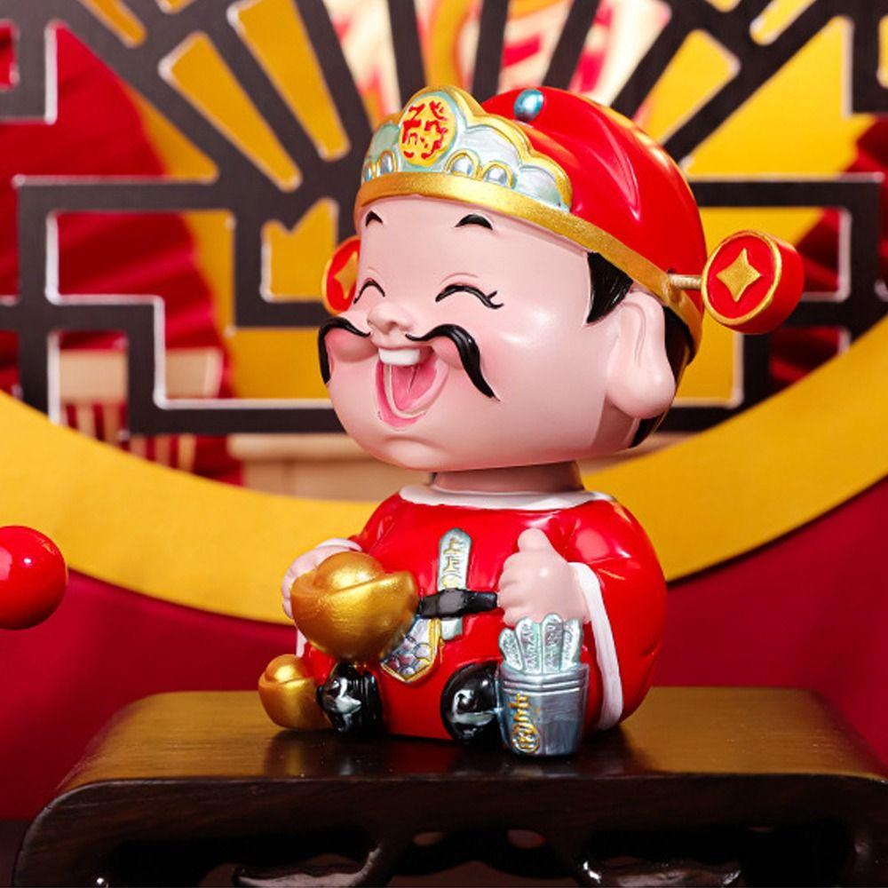 Blessing Chinese God of Wealth Figurine Resin Lucky New Year Statue  Kids Toy