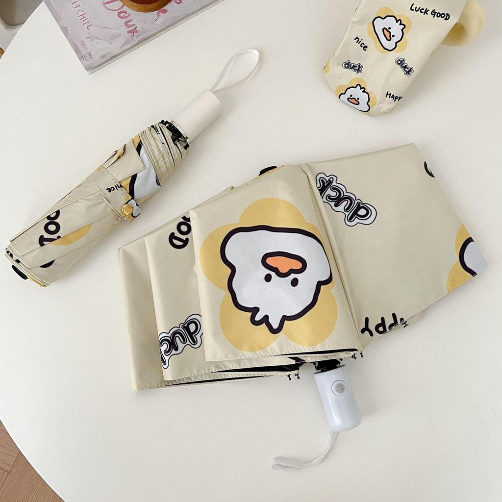 Cute Cartoon Automatic Umbrella with Sun Protection and Anti-UV Features - Durable for Rain and Shine