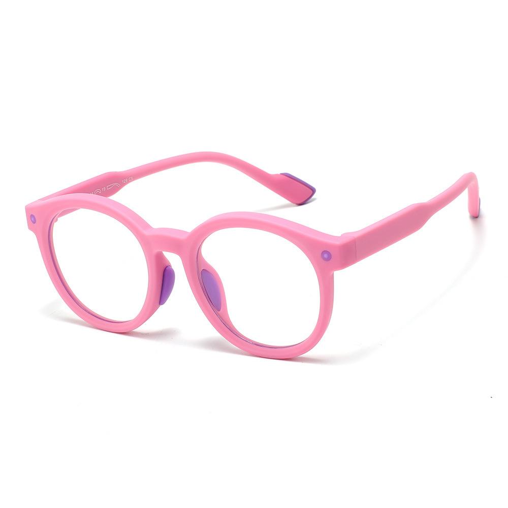 2026 Trendy Round Frame Professional Anti-Blue Light Glasses Ultra-Light Silicone Children's Frame Children's Headgear