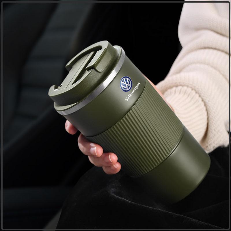 500ml Edelstahl Kaffeebecher Thermosbecher Tragbarer Reise Thermobecher Für Volkswagen Lavida POLO Tiguan Passat Golf EOS Scirocco Jetta Bora