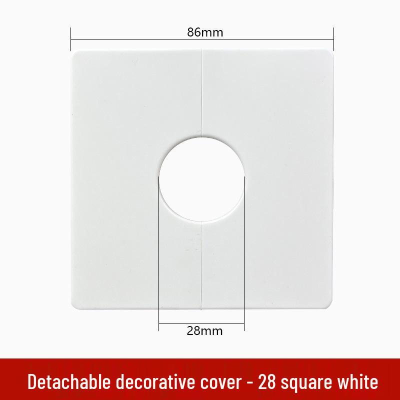 Square Detachable Cable Hole Cover Plate – Adhesive Decorative Wall Plug with Buckle for TV.