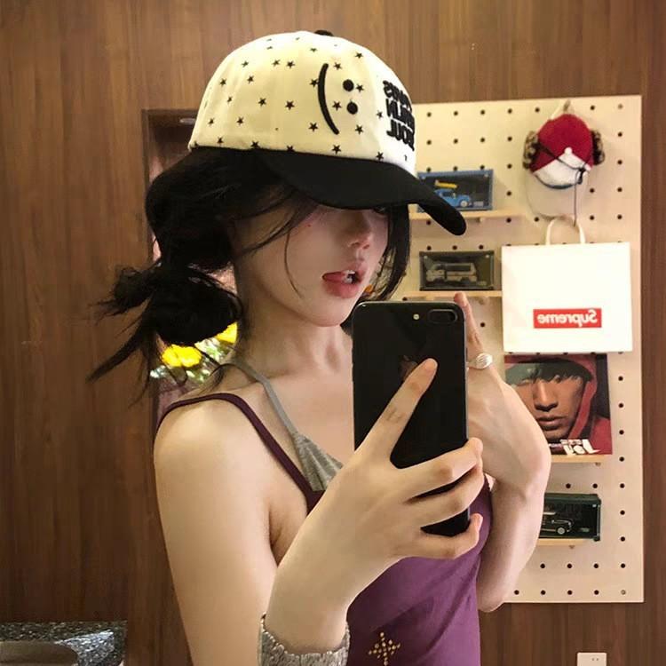Letter Star Baseball Cap With Adjustable Cotton Sun Hat For Casual Streetwear