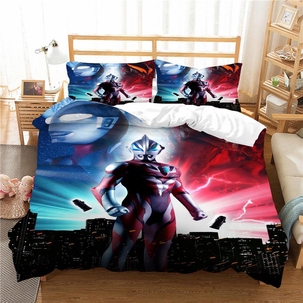 Bedding Cover Set Monster Printing Bedspread Microfiber Children Pillowcase Duvet Cover Set Cool Bedspread