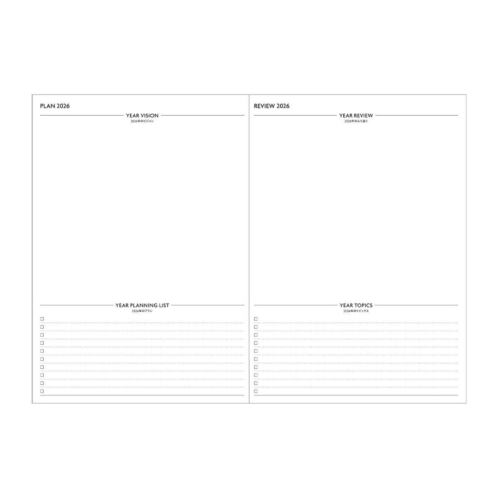 2026 Planner, Weekly Planner, December 2025, Semi-A5 Size, Nuance Color, Champagne Gold, EDiT 26WDR-ETH02-CG