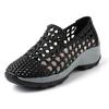 Fashion GKTINOO 2025 Summer Hollow Woven Breathable Shoes Women Sandals Thick Soled Wedges Genuine Leather Shoes Summer Platform Sandals