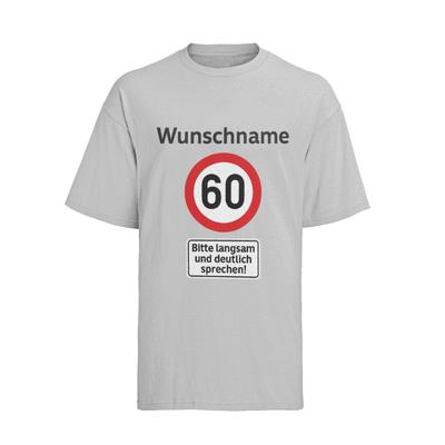Unisex Shirt Cotton Oversize Large Size Personalised Road Sign Birthday Drivers Name Age Mens T-Shirt-