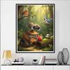 Disney 5D DIY Diamond Painting, Robots Illustration Full Round Diamond Mosaic Cartoon Embroidery Art Painting for Home Decoration